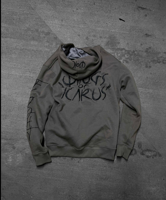 Wings of Icarus Charcoal Zip Up